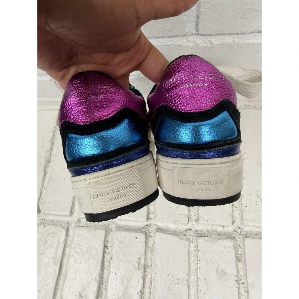 Kurt Geiger London Platform Sneakers Women's EU 39 Multicolor Metallic Shoes